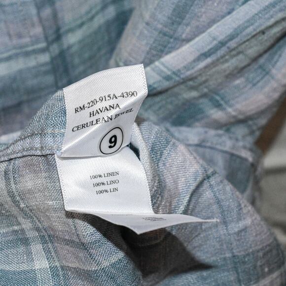 RAILS Men's 100% Linen Havana Shirt Cerulean Jewel Size Large - Picture 5 of 5